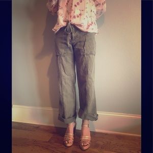 Sanctuary Cargo Linen Blend Roll-Up Pant​​​​​